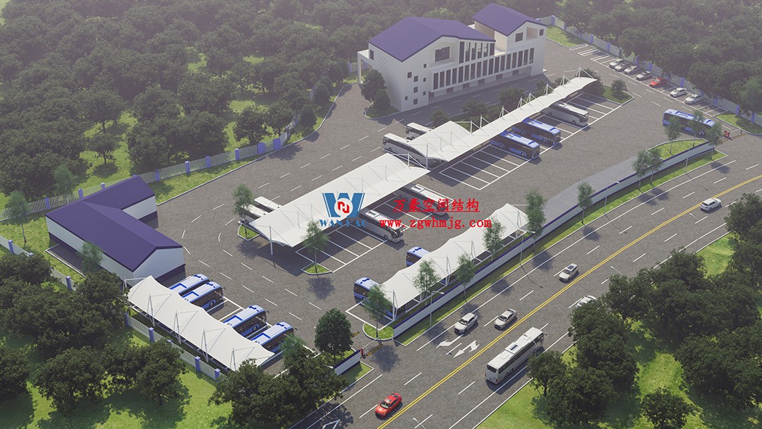 隨處可見的遮陽擋雨守護衛士-膜結構車棚