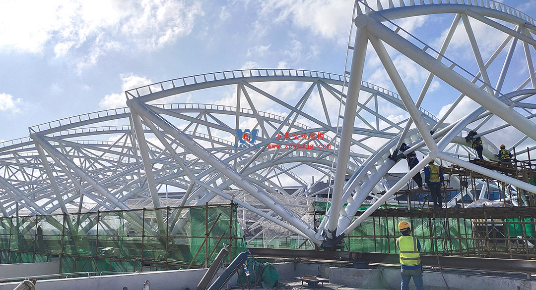 海南醫學院第一附屬醫院江東新院區連廊天幕順利完工